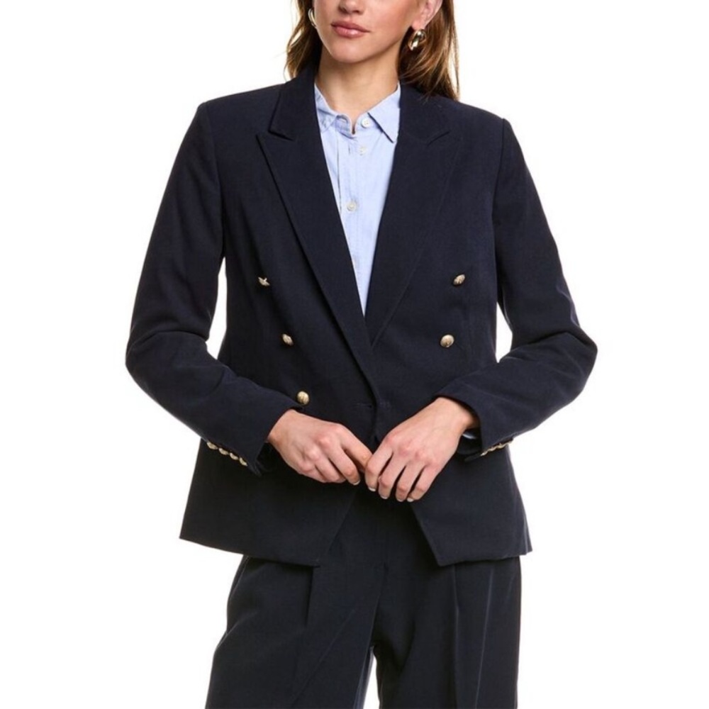Sam Edelman Imogen Blazer Navy Blue Button Detail Office Business Blazer NWT XS